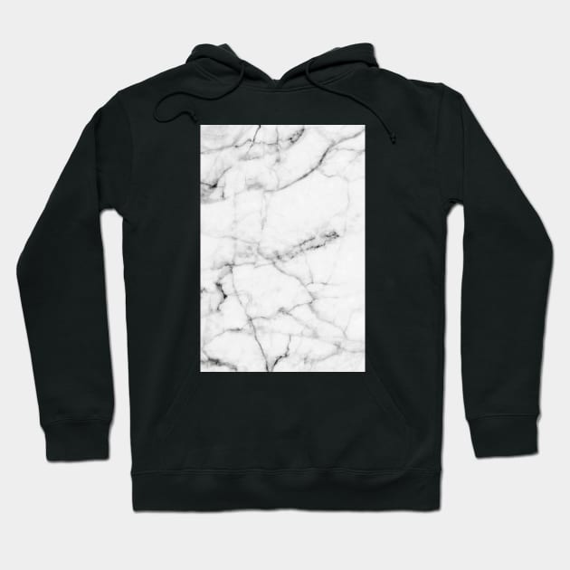 Pure White Marble Hoodie by fivemmPaper